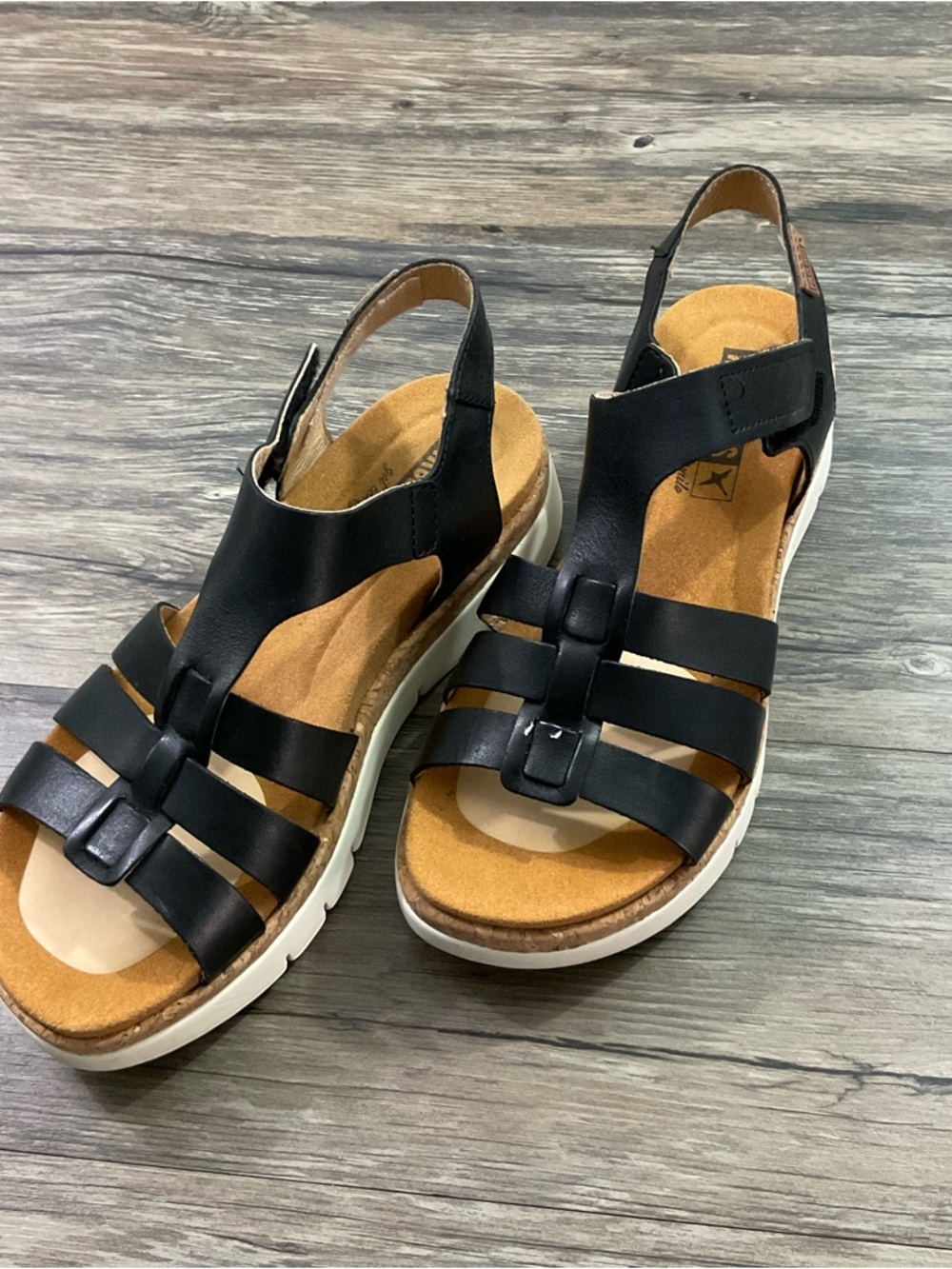 Pikolinos Wedge Leather Sandal Sz 39 / 8 - Picture 2 of 8